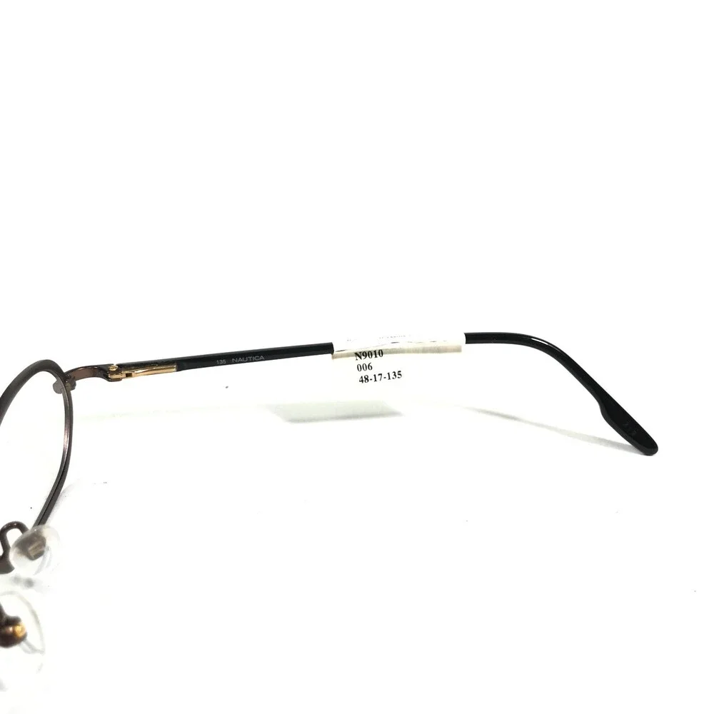 Nautica Eyeglasses Frames N9010 006 Brown Round Full Rim 48-17-135